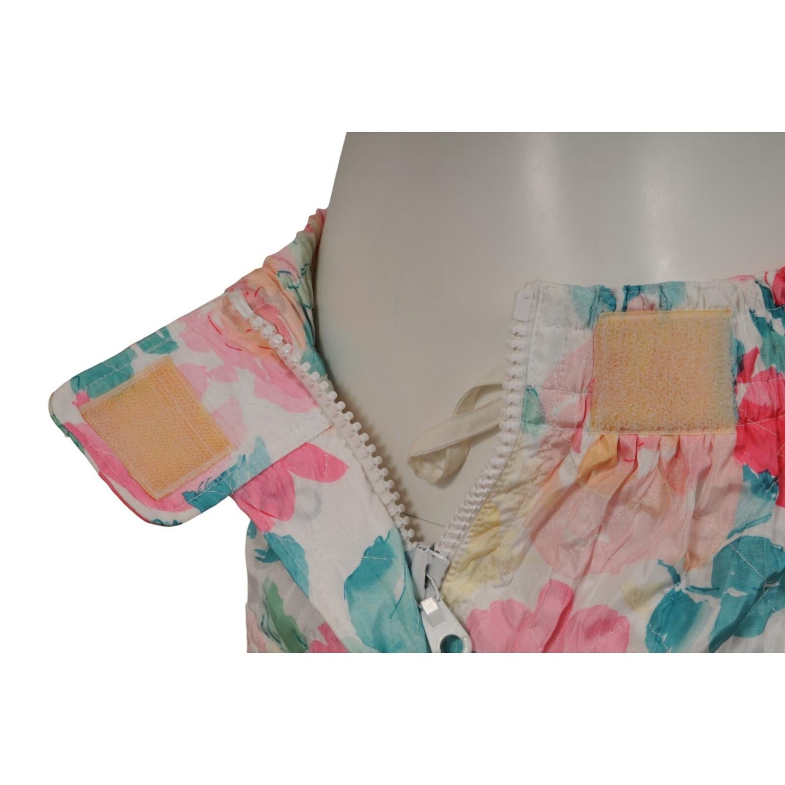 Chanel Vintage 90s Floral Diamond Quilted CC Logo Rock 40 Pink White Cargo Pant im Angebot 4