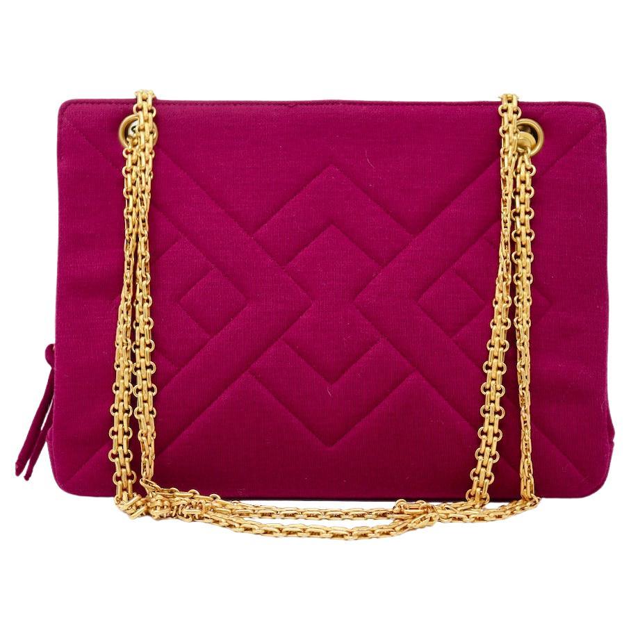 Chanel Fuchsia Pink Quilted Lambskin Maxi Classic Double Flap Bag at 1stDibs