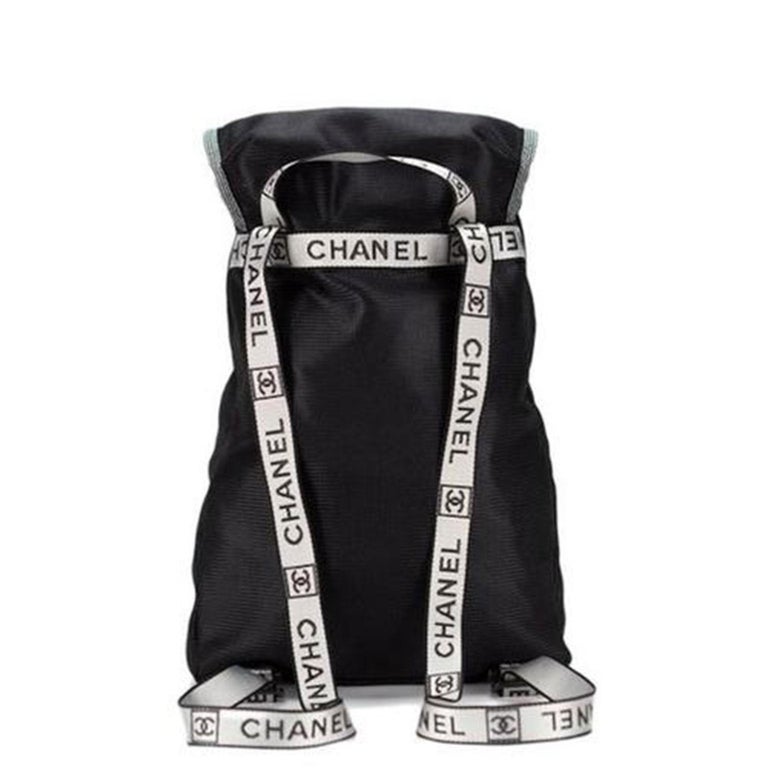 Chanel Vintage 90's Rare Mini Mesh Sport Gym Black Microfiber Nylon Backpack  For Sale at 1stDibs