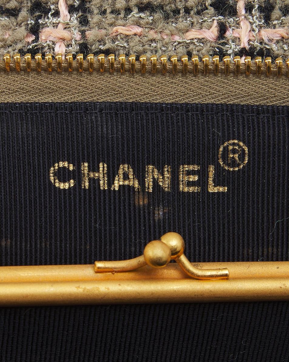 Chanel Vintage 90's Tweed Beige Classic Reissue Tote Bag en vente 7