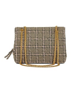 Chanel Vintage 90's Tweed Beige Classic Reissue Tote Bag