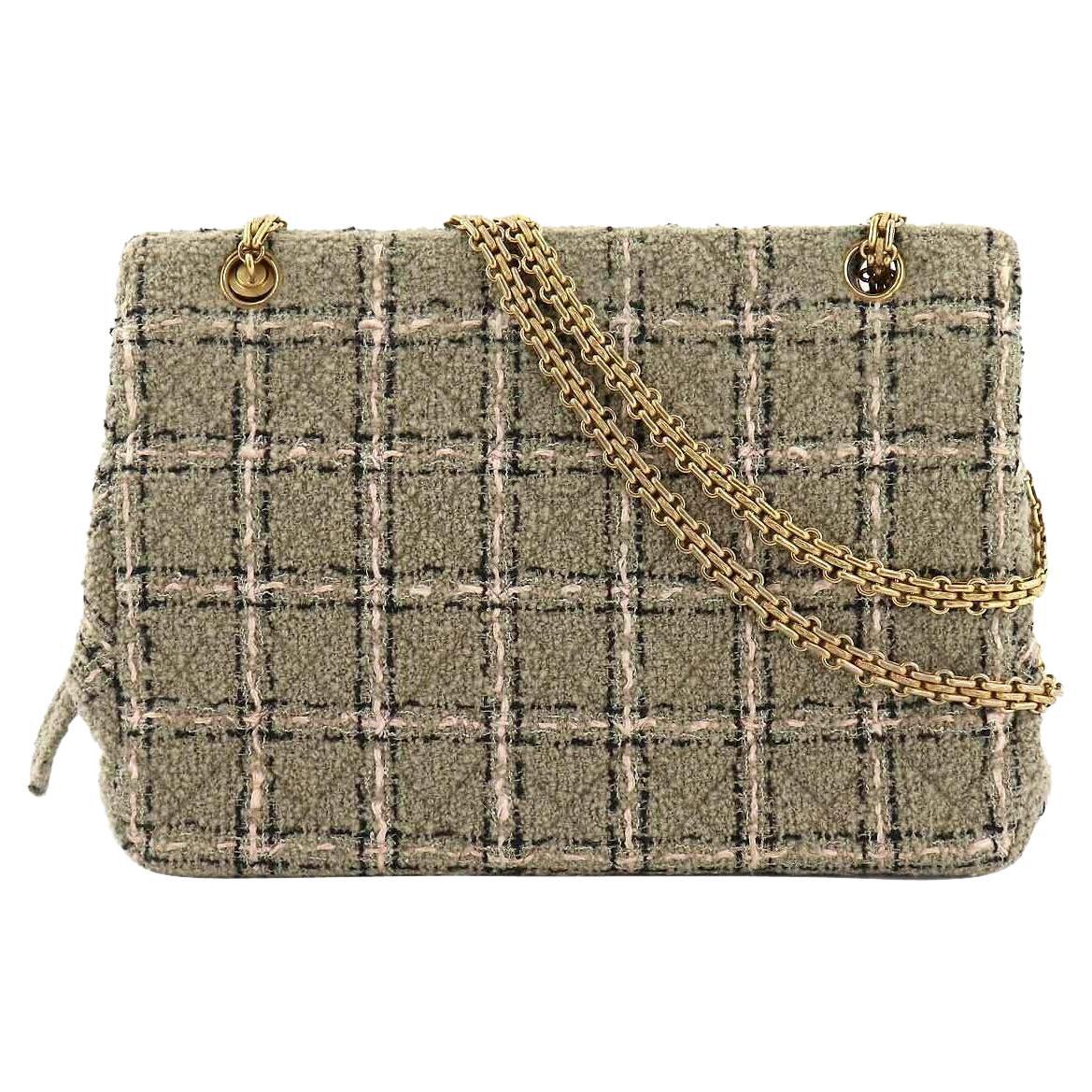 Chanel Vintage 90's Tweed Beige Classic Reissue Tote Bag