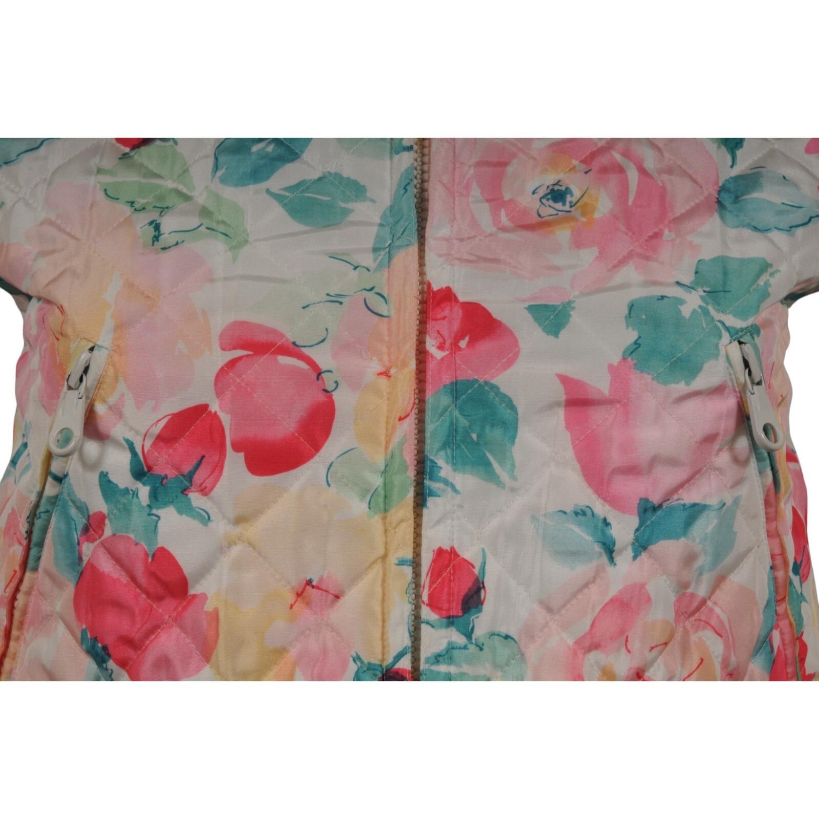 Chanel Vintage 95c Floral Diamond Quilted CC Logo Weste Größe 38 Pink Weiß Jacke Damen im Angebot