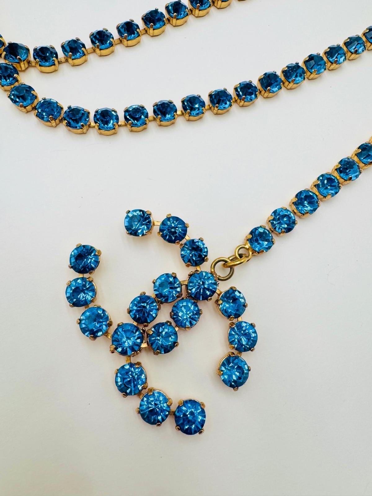 Women's Chanel Vintage 95P Barbie Collection Belt – Rare Blue Crystal – Runway Piece For Sale