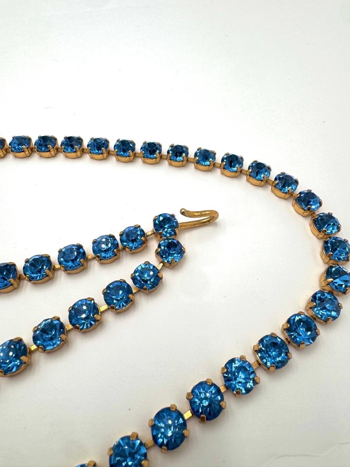 Chanel Vintage 95P Barbie Collection Belt – Rare Blue Crystal – Runway Piece For Sale 2