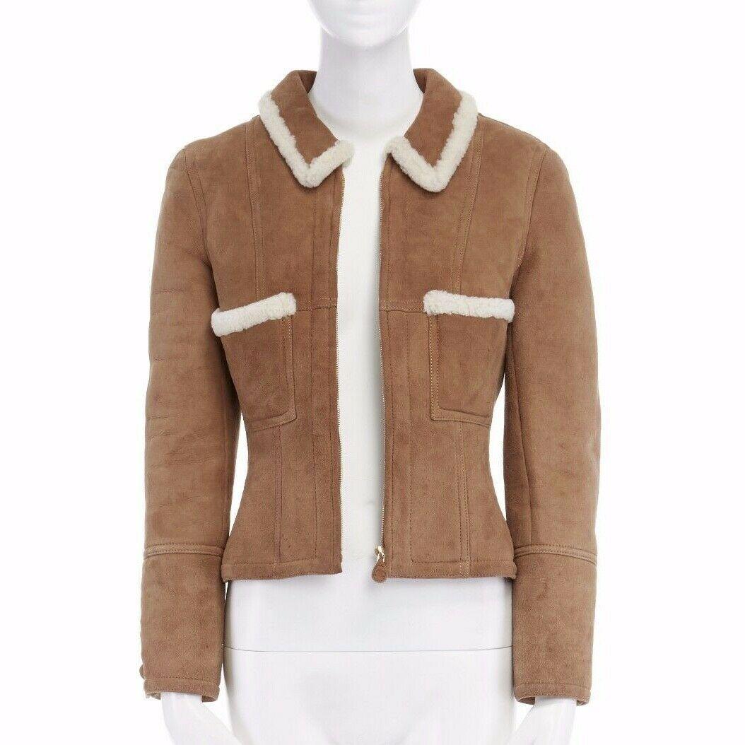 brown cropped aviator jacket