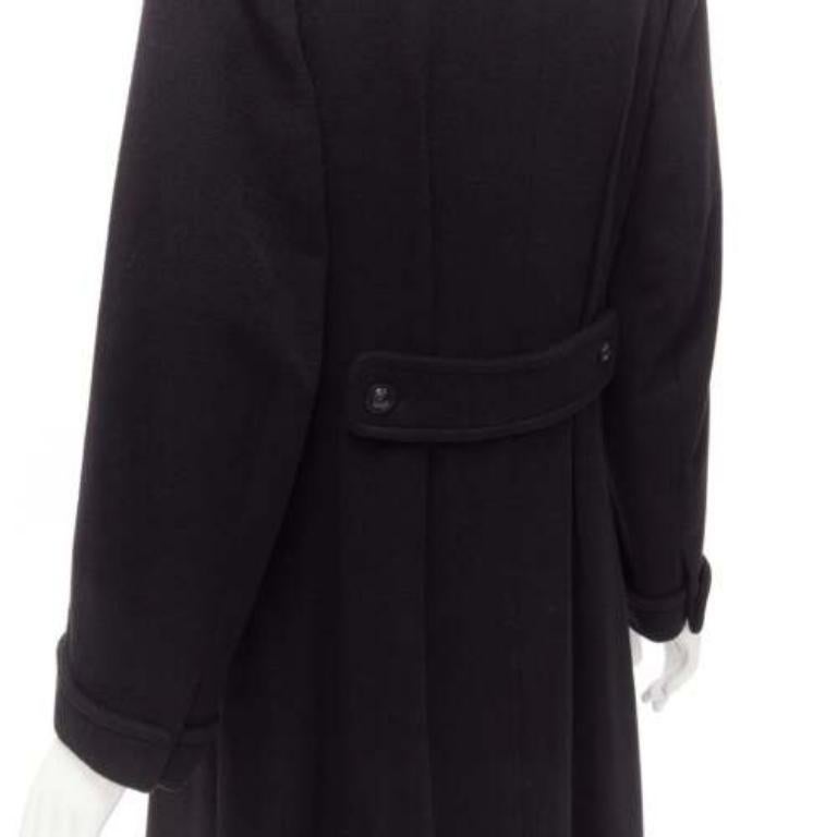 CHANEL Vintage 97A 100% cashmere brown fur collar A-line coat FR38 M For Sale 3