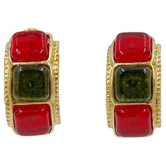 Chanel Vintage Gripoix Earrings - 64 For Sale on 1stDibs