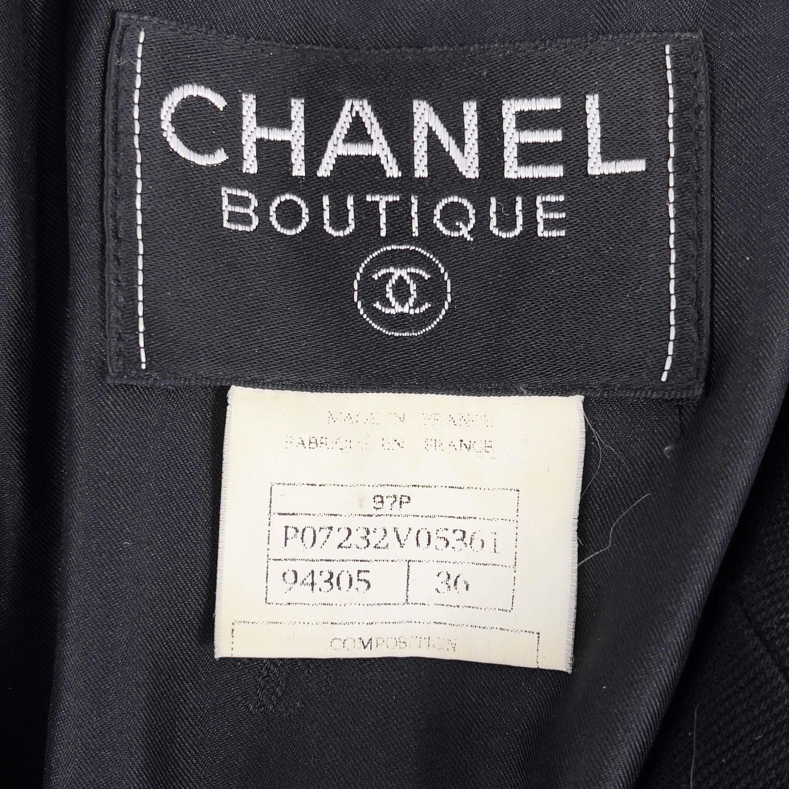 CHANEL Vintage 97P Spring 1997 Blazer Black Size 36 US 4 1