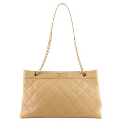 Chanel Vintage Aged Chain CC Tote Quilted Caviar Large
