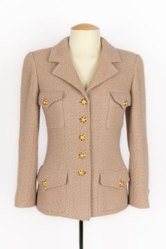 Chanel Vintage Alpaca Wool Jacket 1996 Karl Lagerfeld Gold Buttons