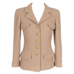 Chanel Vintage Alpaca Wool Jacket 1996 Karl Lagerfeld Gold Buttons