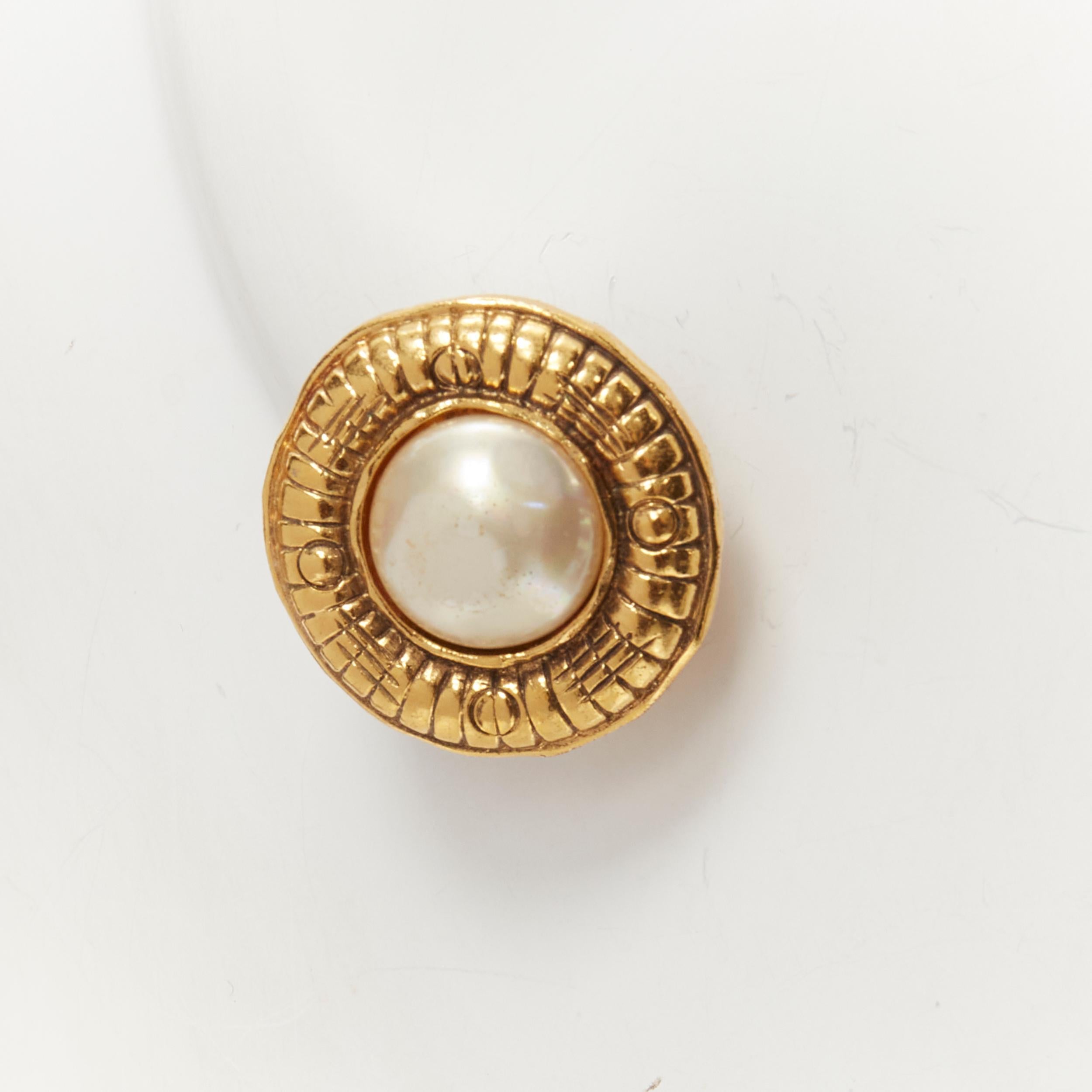 chanel faux pearl earrings