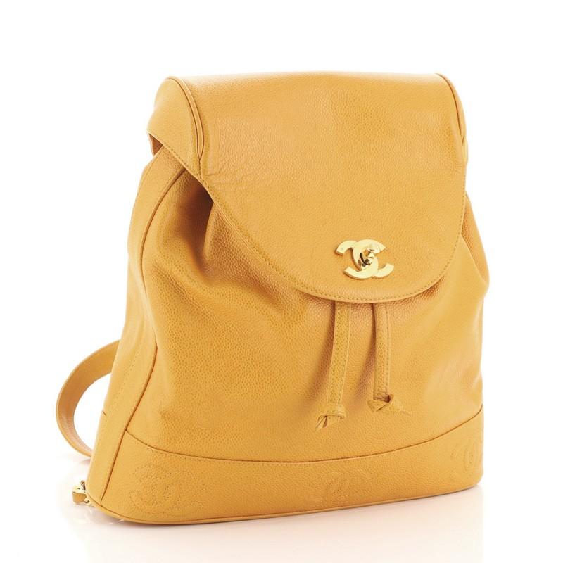 chanel yellow backpack
