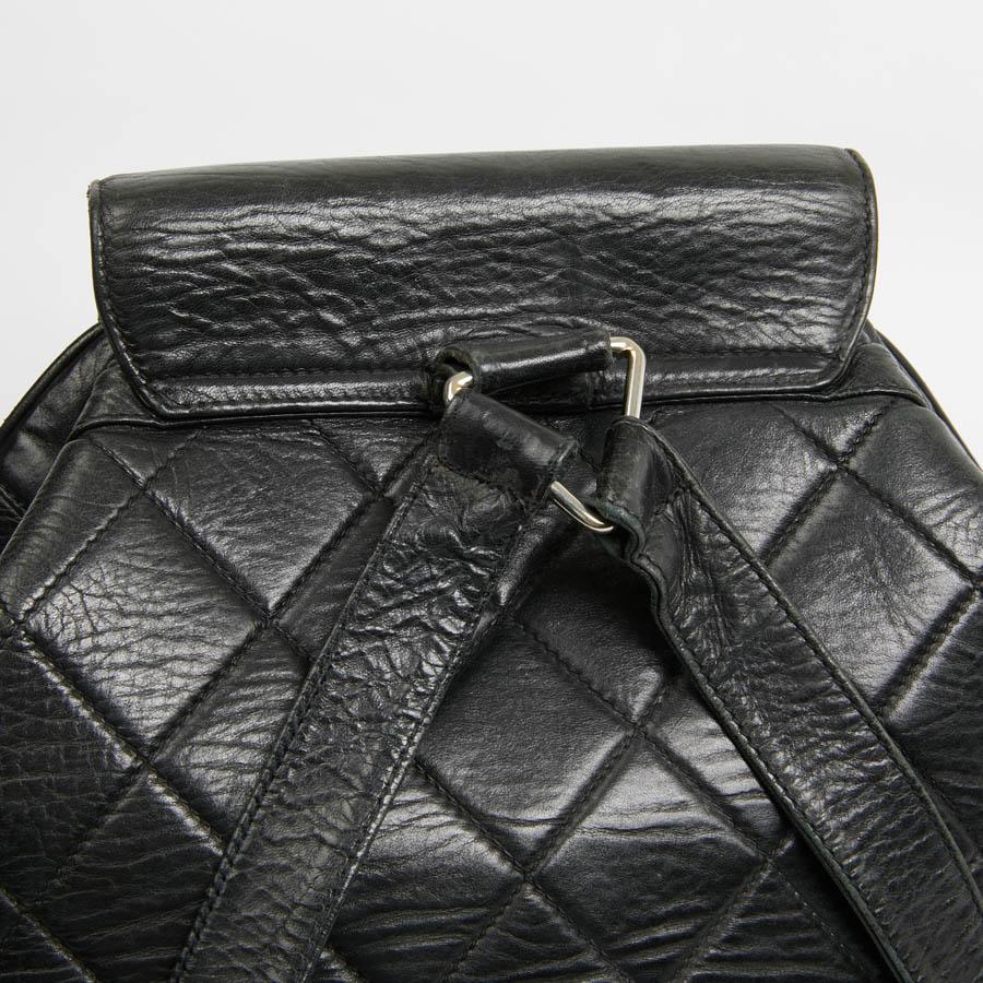 CHANEL Vintage Backpack In Black Leather 3