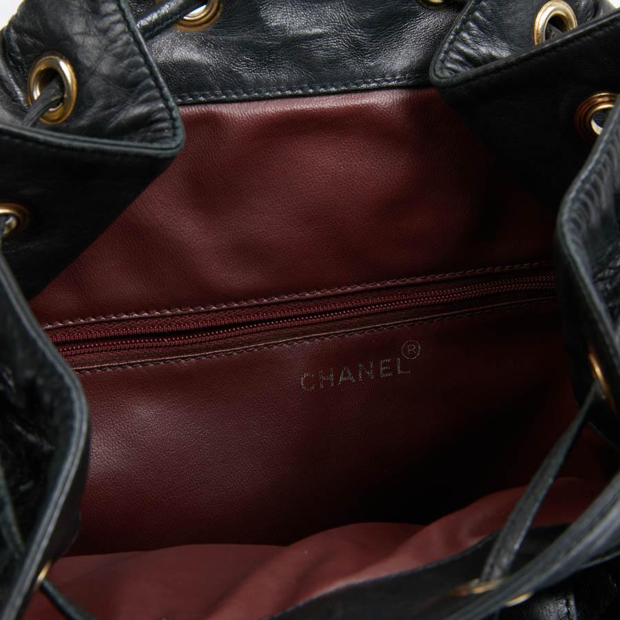 CHANEL Vintage Backpack In Black Leather 7