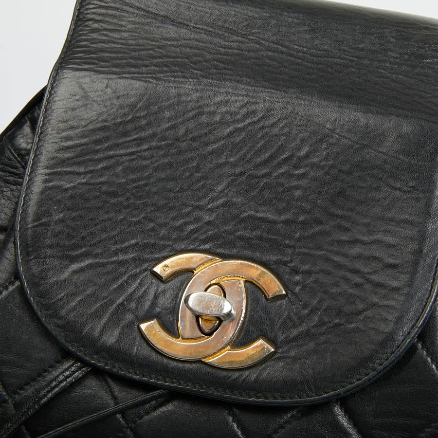 CHANEL Vintage Backpack In Black Leather 2