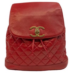 CHANEL, Vintage Backpack in Red Leather