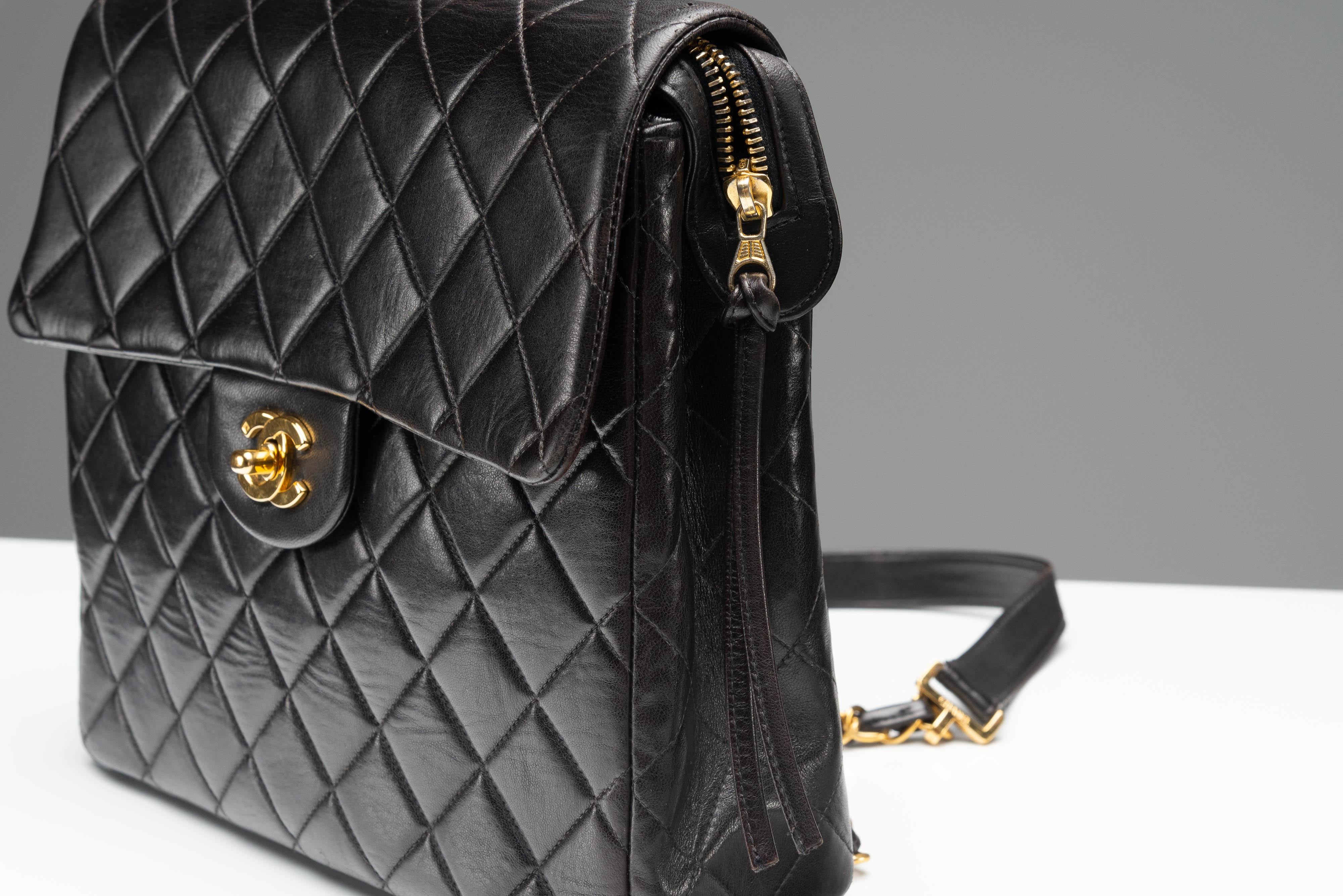 Chanel Vintage Backpack Lambskin 24k Gold-Plated Hardware RARE 1