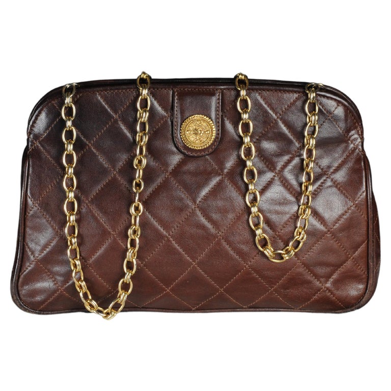 Chanel Vintage Bag Sac Medaillion Chain Gold For Sale at 1stDibs