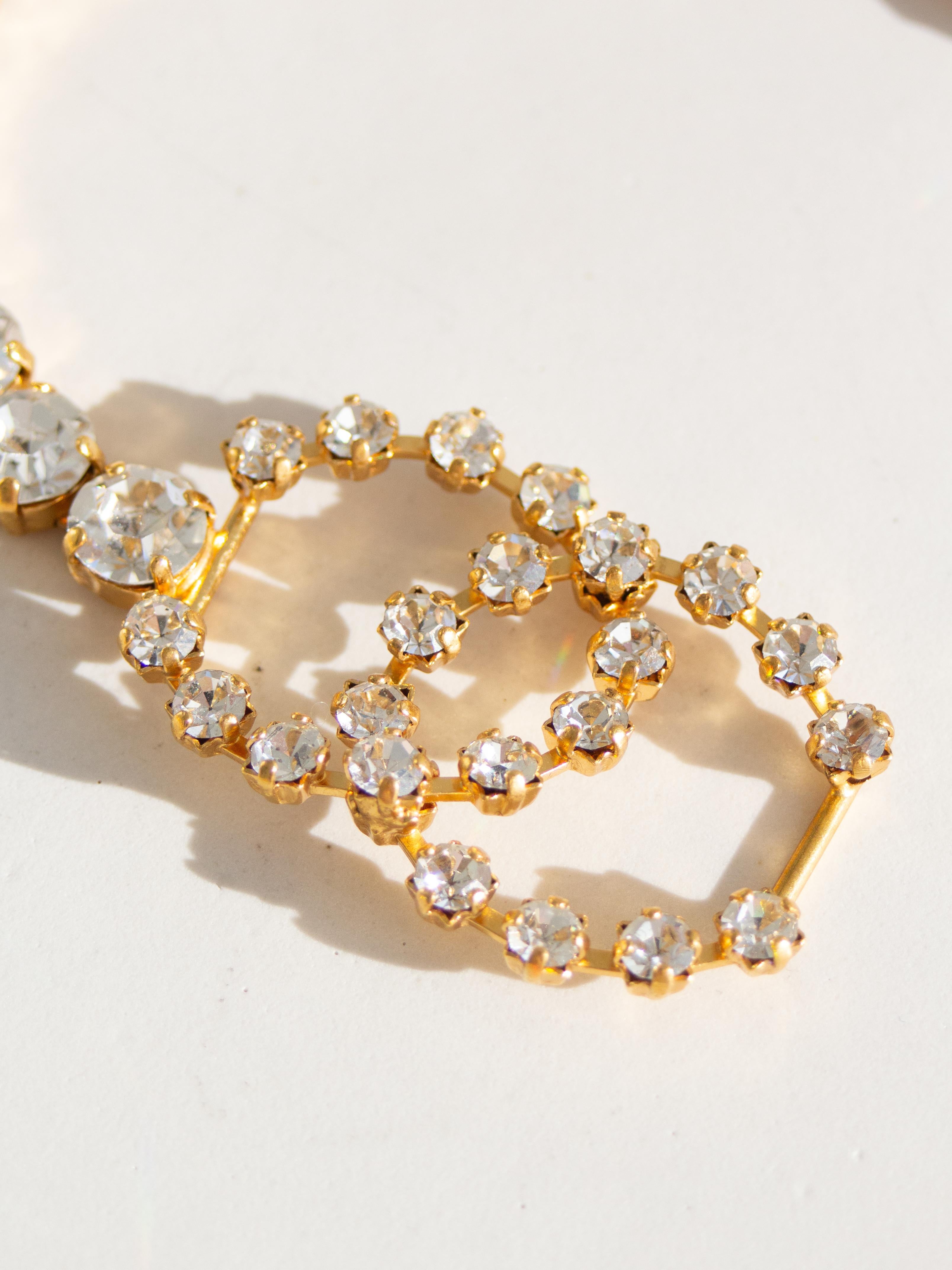 Chanel Vintage Barbie 1995 Crystal Rhinestone Embellished Chain Waist Gold Belt 6