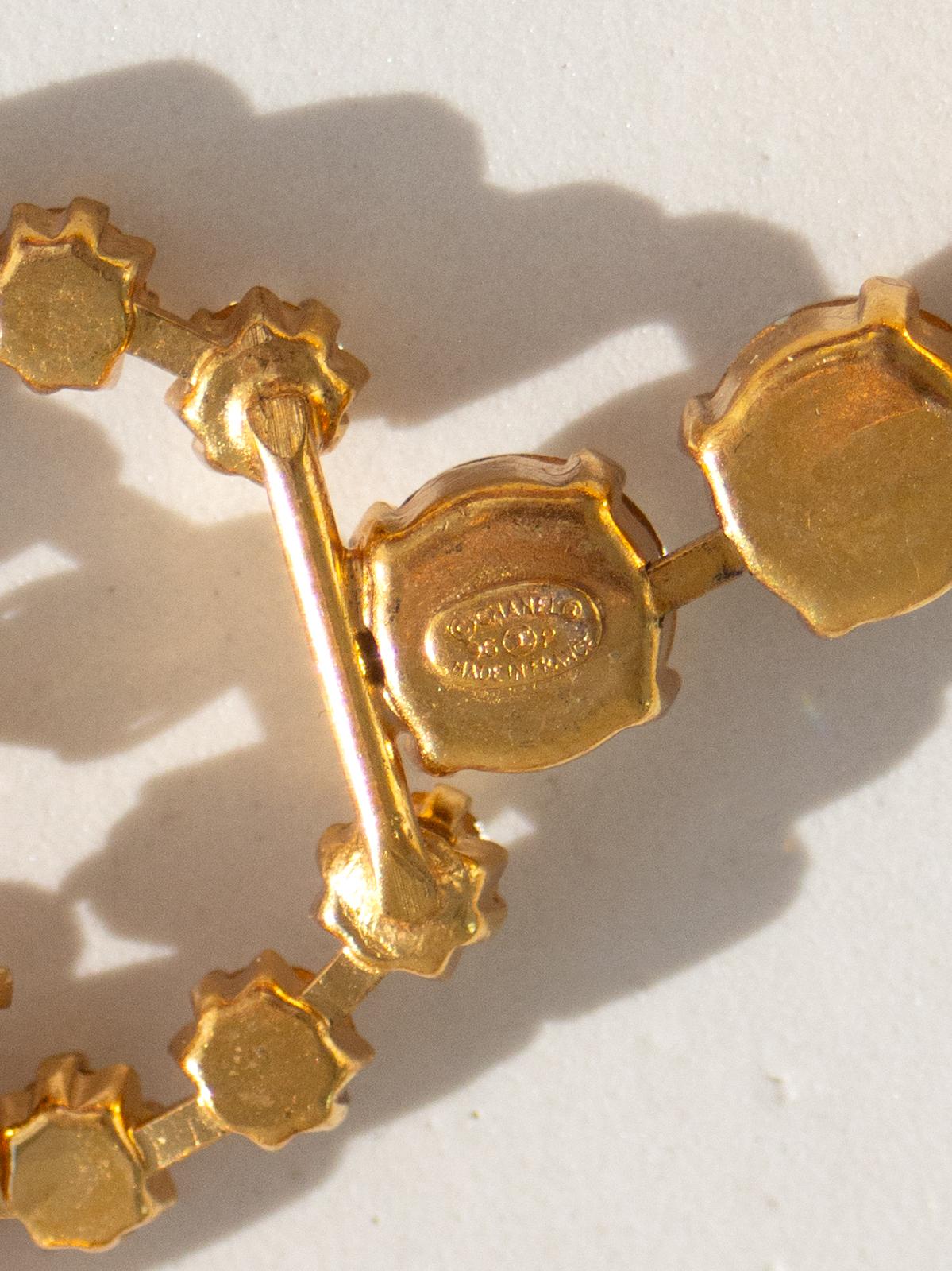 Chanel Vintage Barbie 1995 Crystal Rhinestone Embellished Chain Waist Gold Belt 10