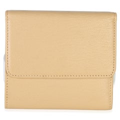 Chanel Vintage Beige Goatskin CC Compact Wallet