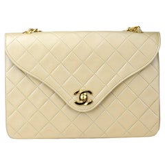 Chanel Antique Beige Lambskin Single Flap Bag