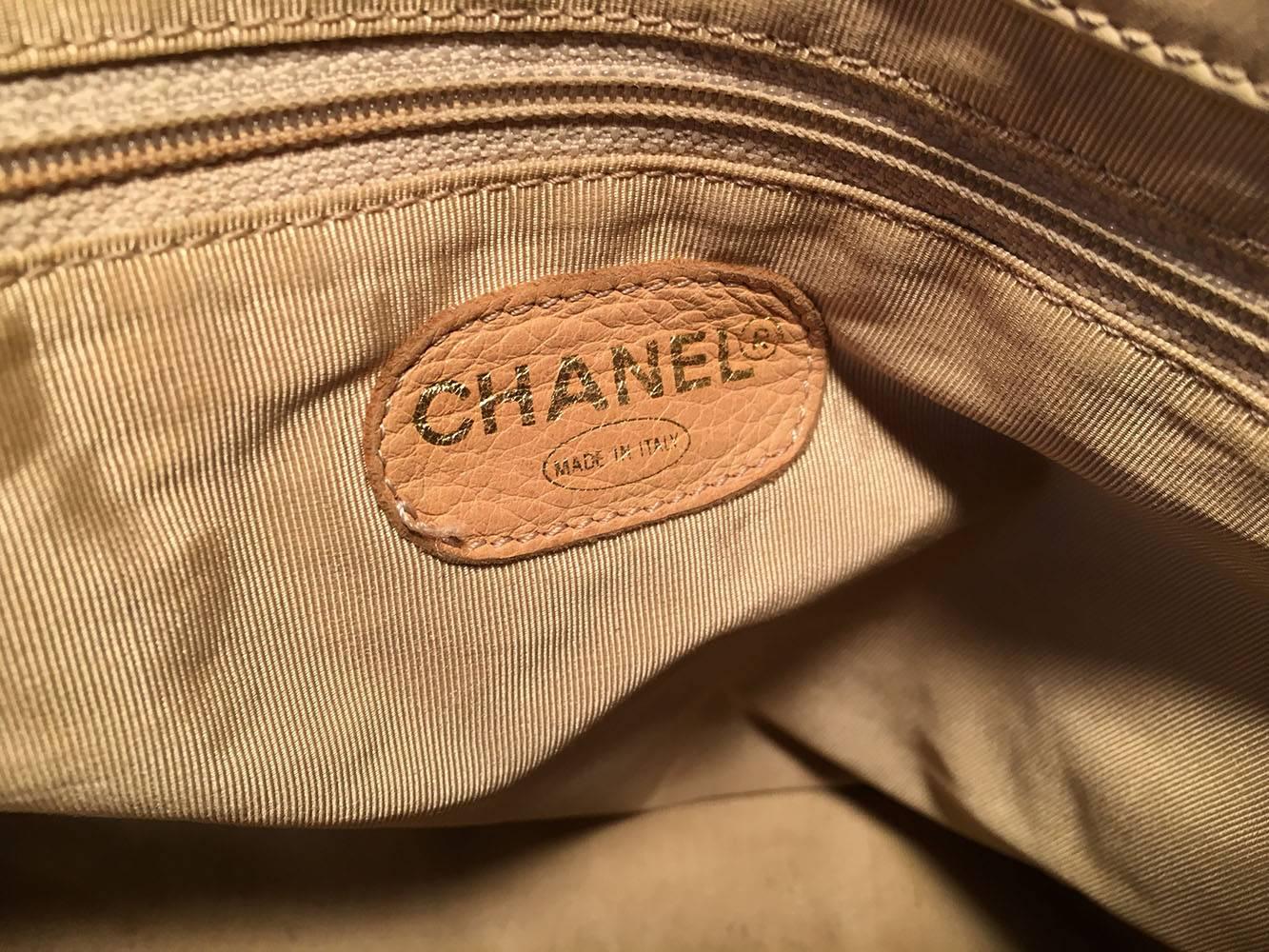 Chanel Vintage Beige Leather Tortoiseshell Chain Strap Shoulder Bag Tote 3
