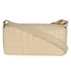 Chanel Vintage Beige Quilted Lambskin Chocolate Bar Flap Bag