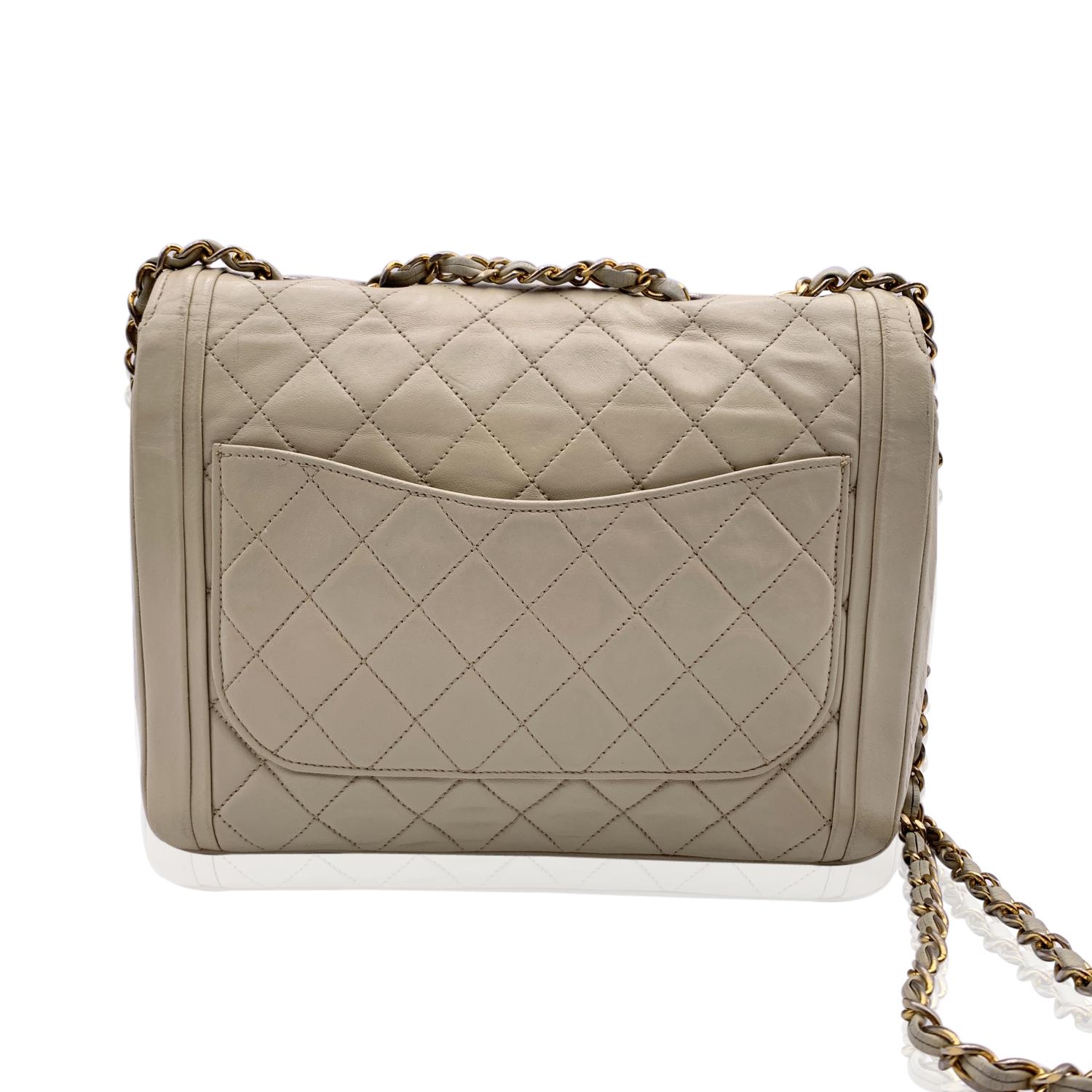 beige quilted purse