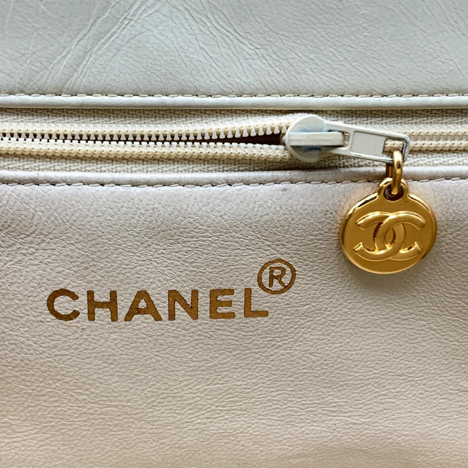 Chanel Vintage Beige Quilted Leather Grand Shopping Tote GST 1997 2