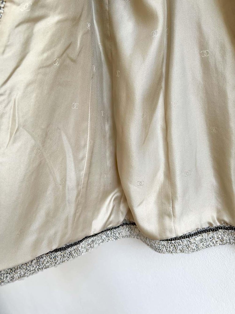 Chanel Vintage Beige Tweed Jacket, France, 1990s For Sale at 1stDibs