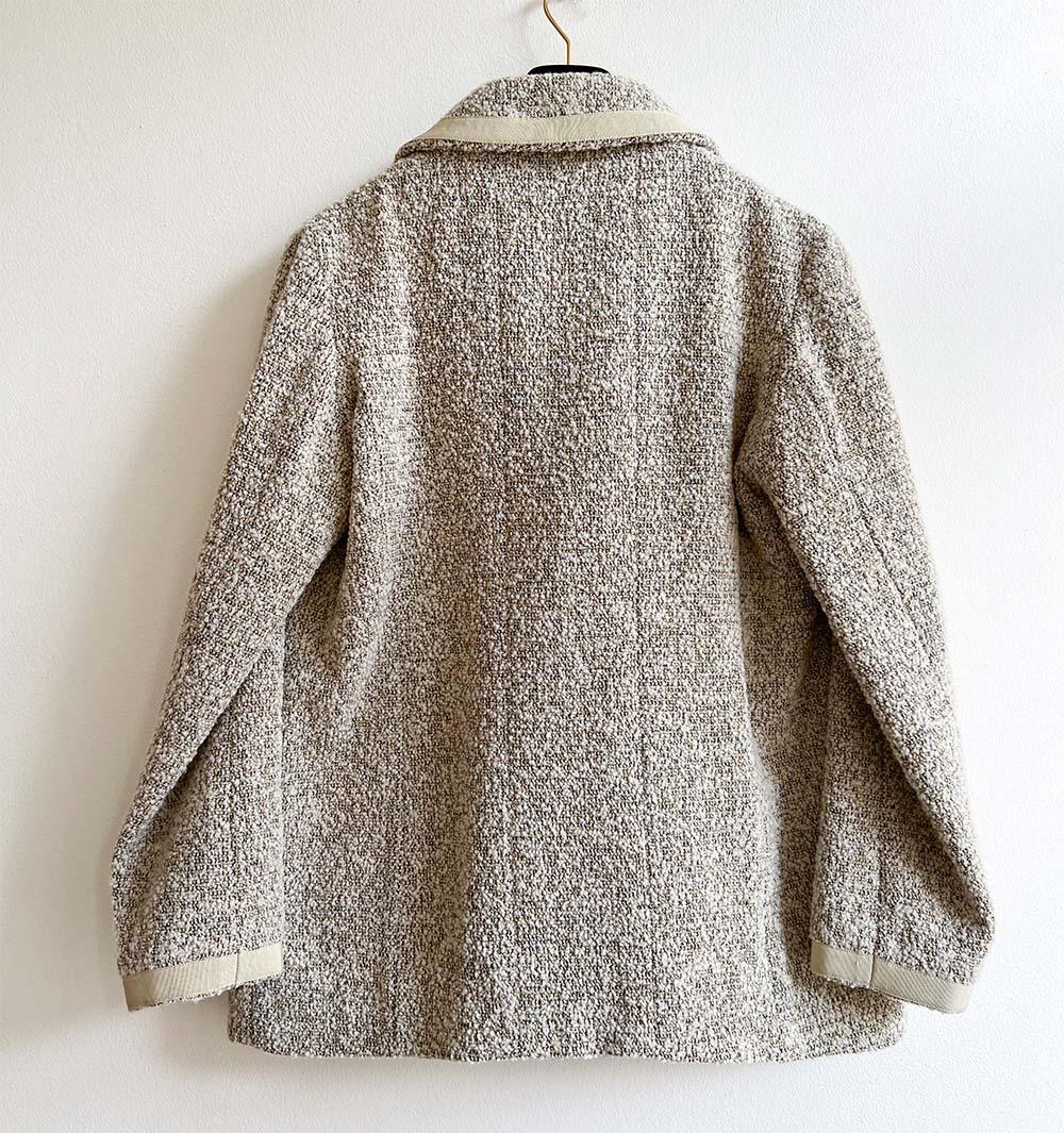 Chanel Vintage Beige Tweed-Jacke, Frankreich, 1990er Jahre 2