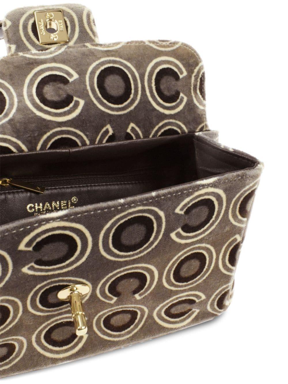Chanel Vintage Beige Samt COCO Klassische Klappe Tasche Kelly Top Handle Satchel im Angebot 6