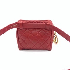 Chanel Vintage Belt Bag Mini Red Lambskin Leather Gold-tone Hardware
