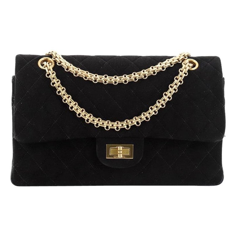 Chanel Vintage Bijoux Chain Mademoiselle Flap Bag Quilted Suede Medium at  1stDibs