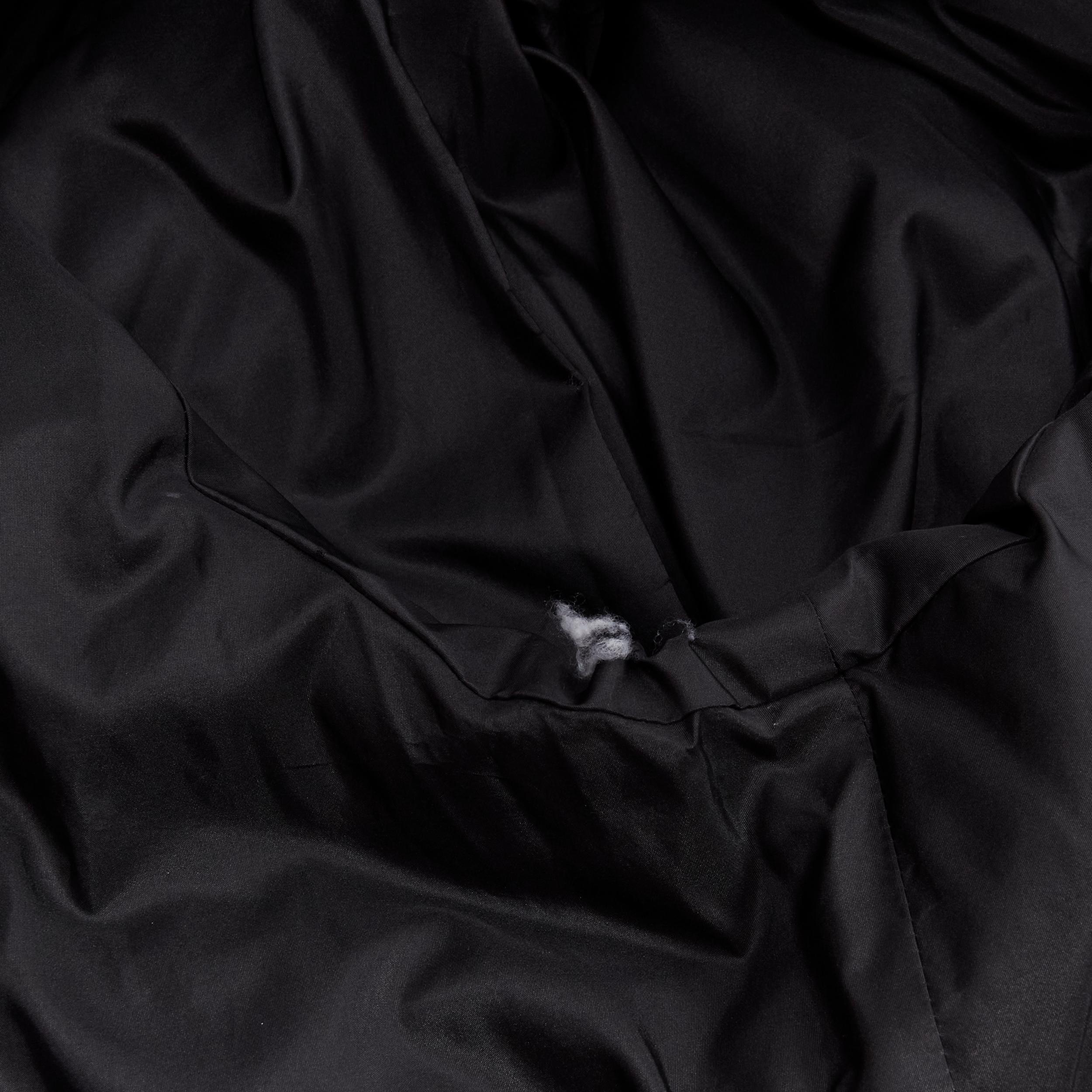 CHANEL vintage black 100% silk gold CC logo button cropped bomber jacket FR40 L 9
