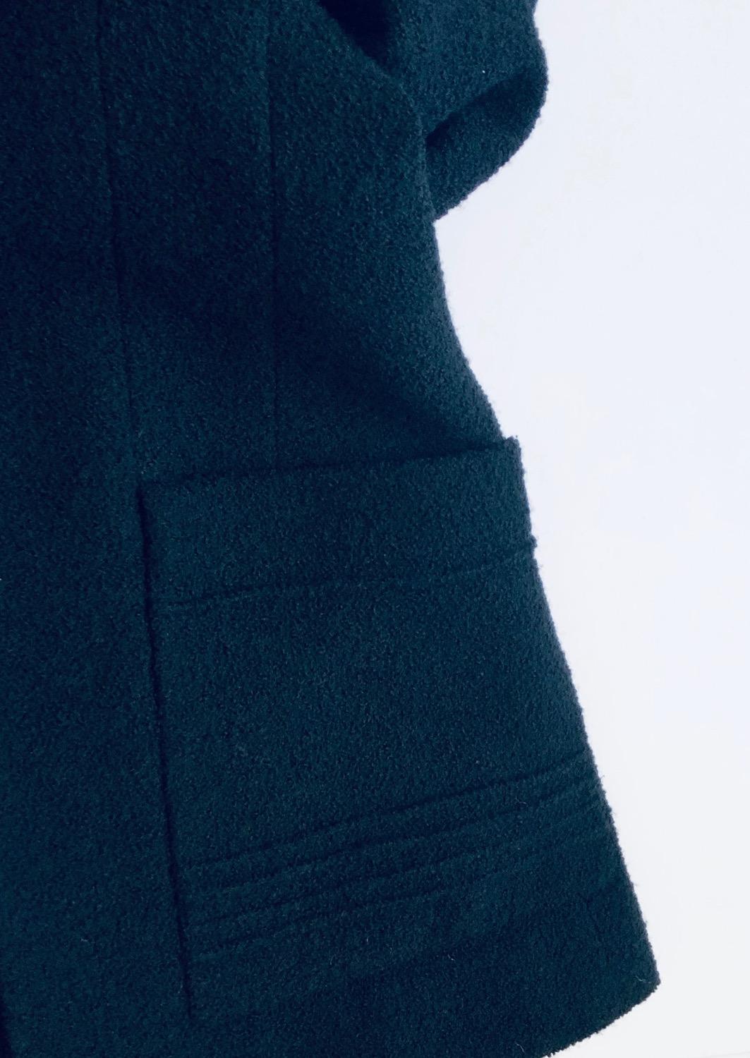 CHANEL Vintage Black Bouclé Wool CC Logo Buttons Jacket Suit 1993 For Sale 7