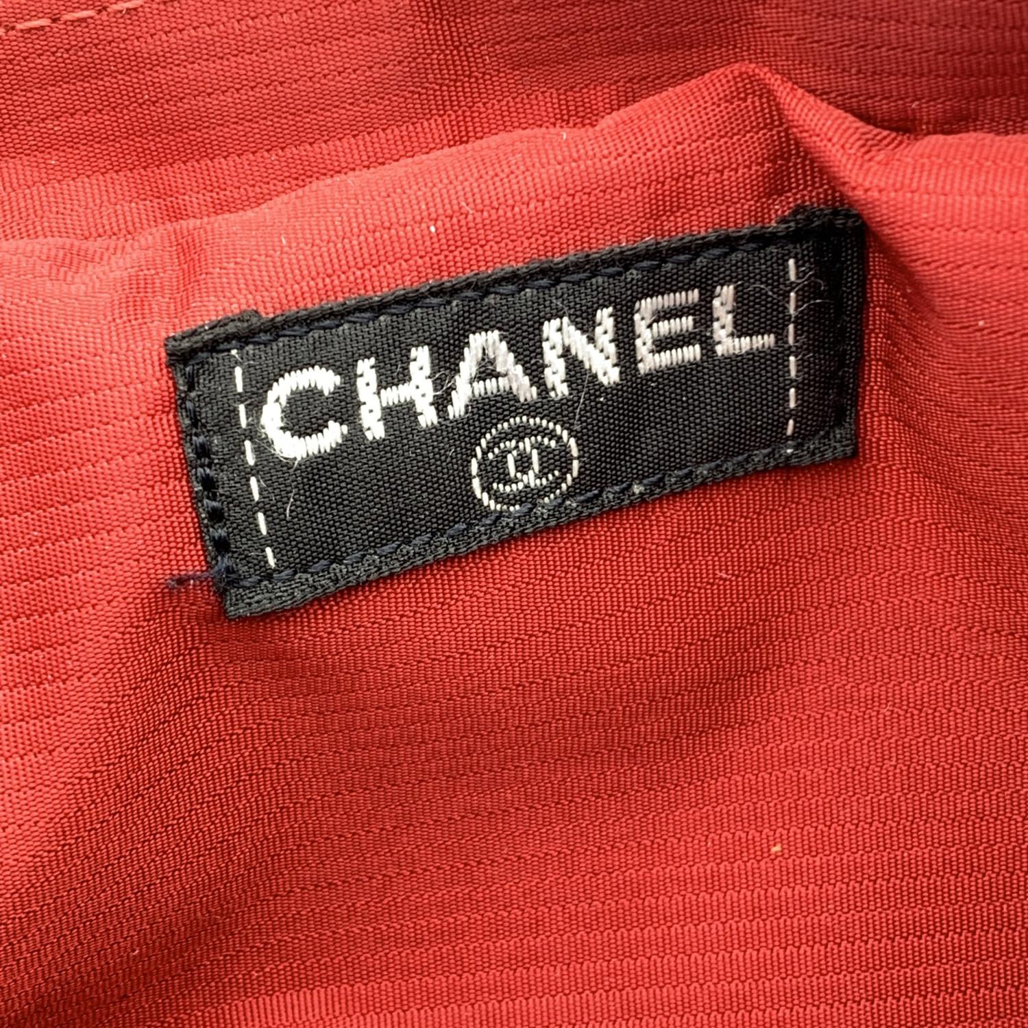 Chanel Vintage Black Canvas Old Travel Line mini pochette à fermeture éclair 2