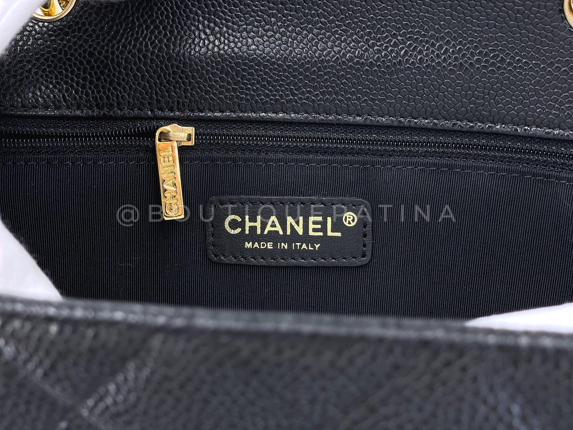 Chanel Vintage Black Caviar Grand Shopper Tote GST Bag 24k GHW 68094 For Sale 6