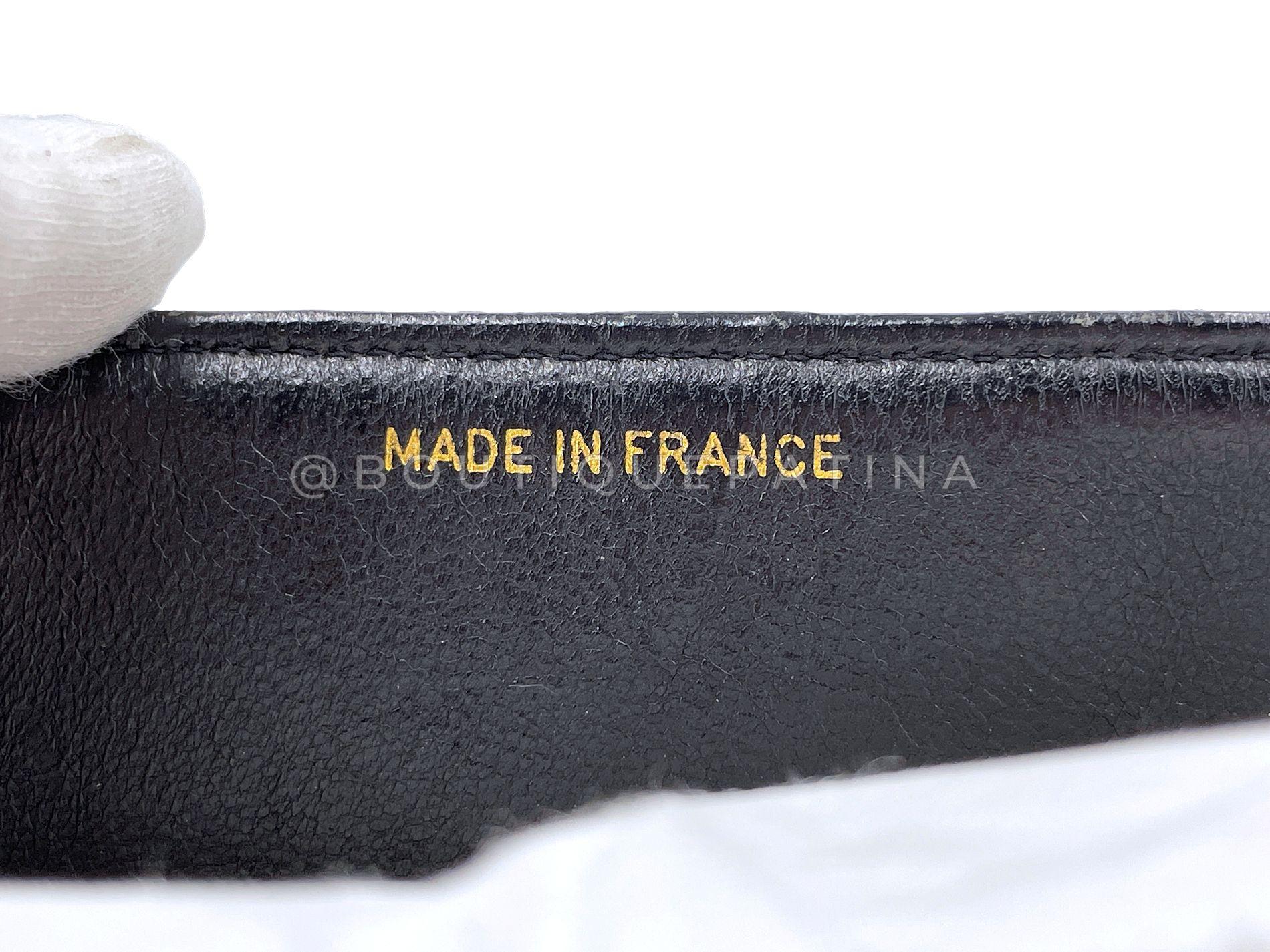 Chanel Vintage Black Caviar Jumbo Classic Flap Bag 24k GHW Mademoiselle 68613 For Sale 8