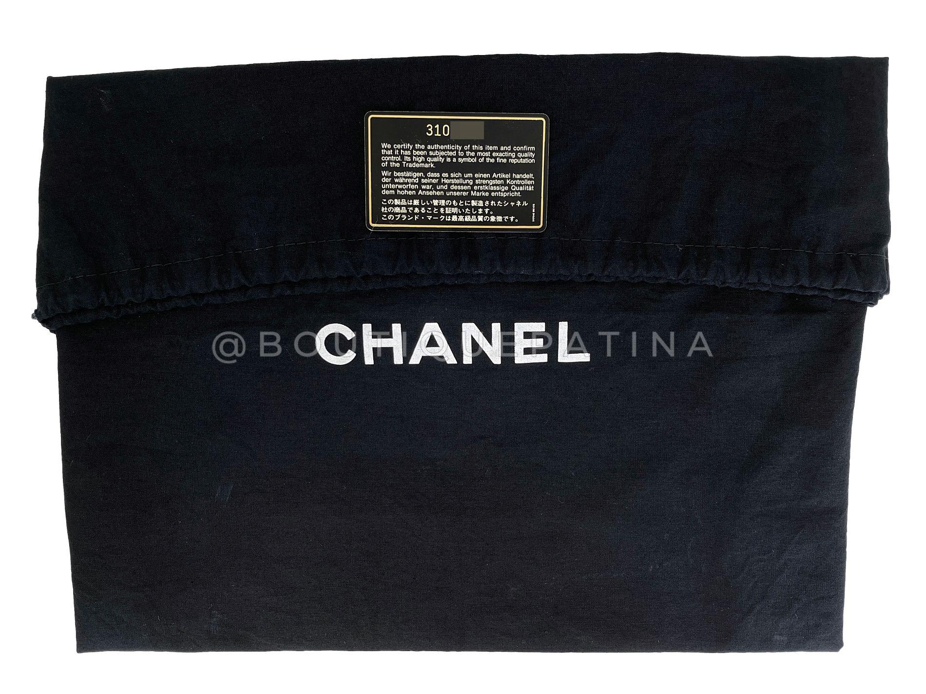 Chanel Vintage Black Caviar Jumbo Classic Flap Bag 24k GHW Mademoiselle 68613 For Sale 10