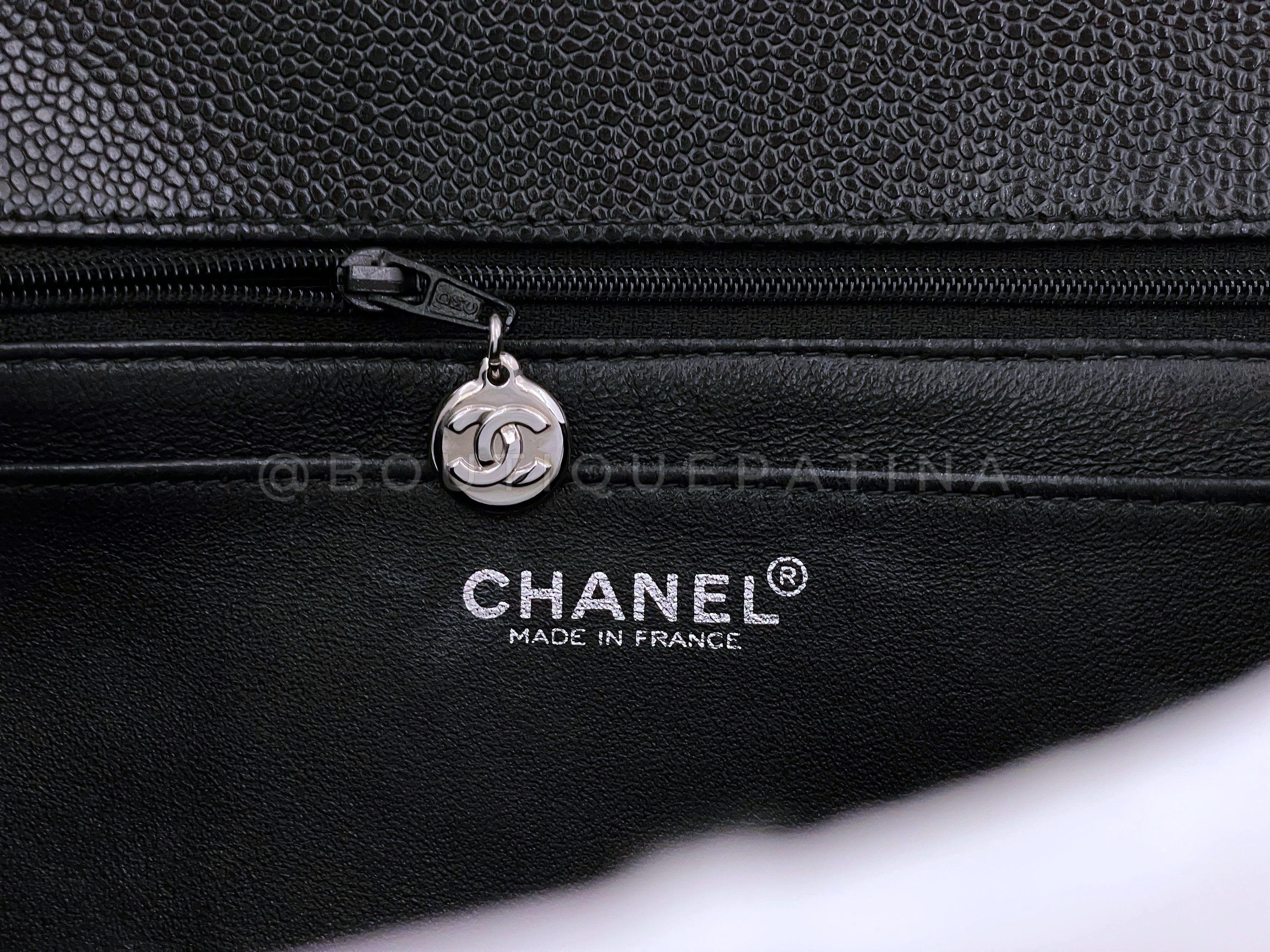 Chanel Vintage Black Caviar Kelly Flap Bag SHW 66026 For Sale at ...