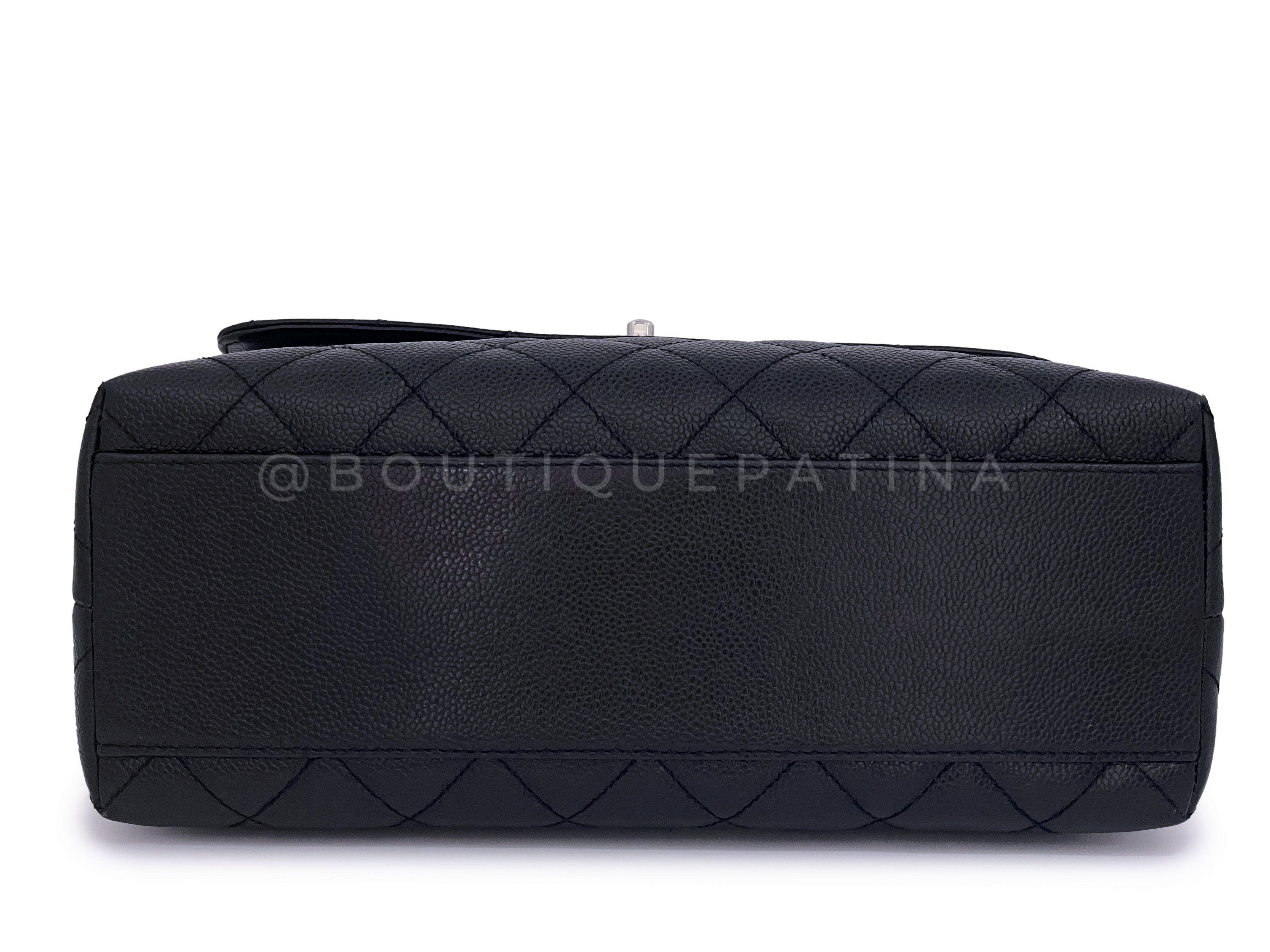 Chanel Vintage Black Caviar Kelly Flap Bag SHW 66026 For Sale at ...