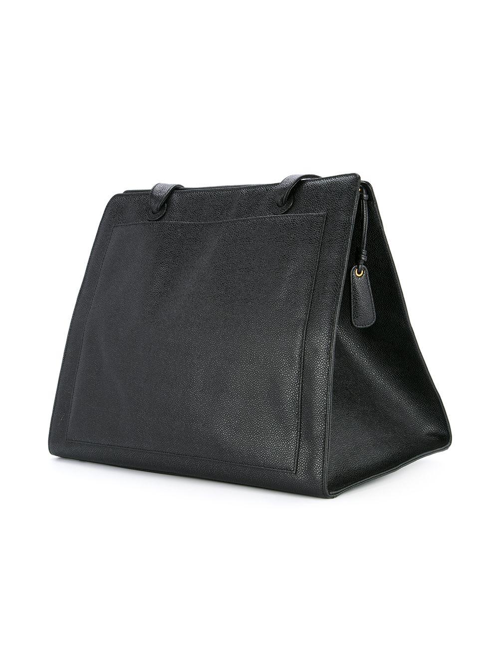 Femenino o masculino Chanel 1997 Vintage Negro Caviar Grande Trabajo Bolsa Tote CC en venta