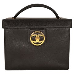 Chanel Vintage Black Caviar Leather Logo Vanity Case Shoulder Bag, 1994 - 1996.