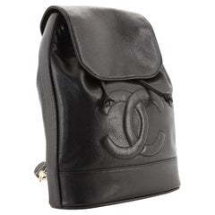 Chanel Vintage Schwarz Kaviar Leder zeitlose Sling Bag