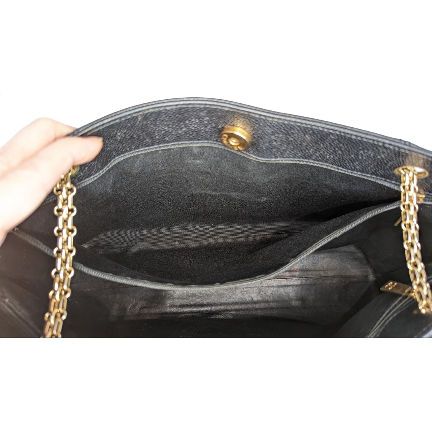 Chanel Vintage Black Caviar Reissue Chain Tote 2