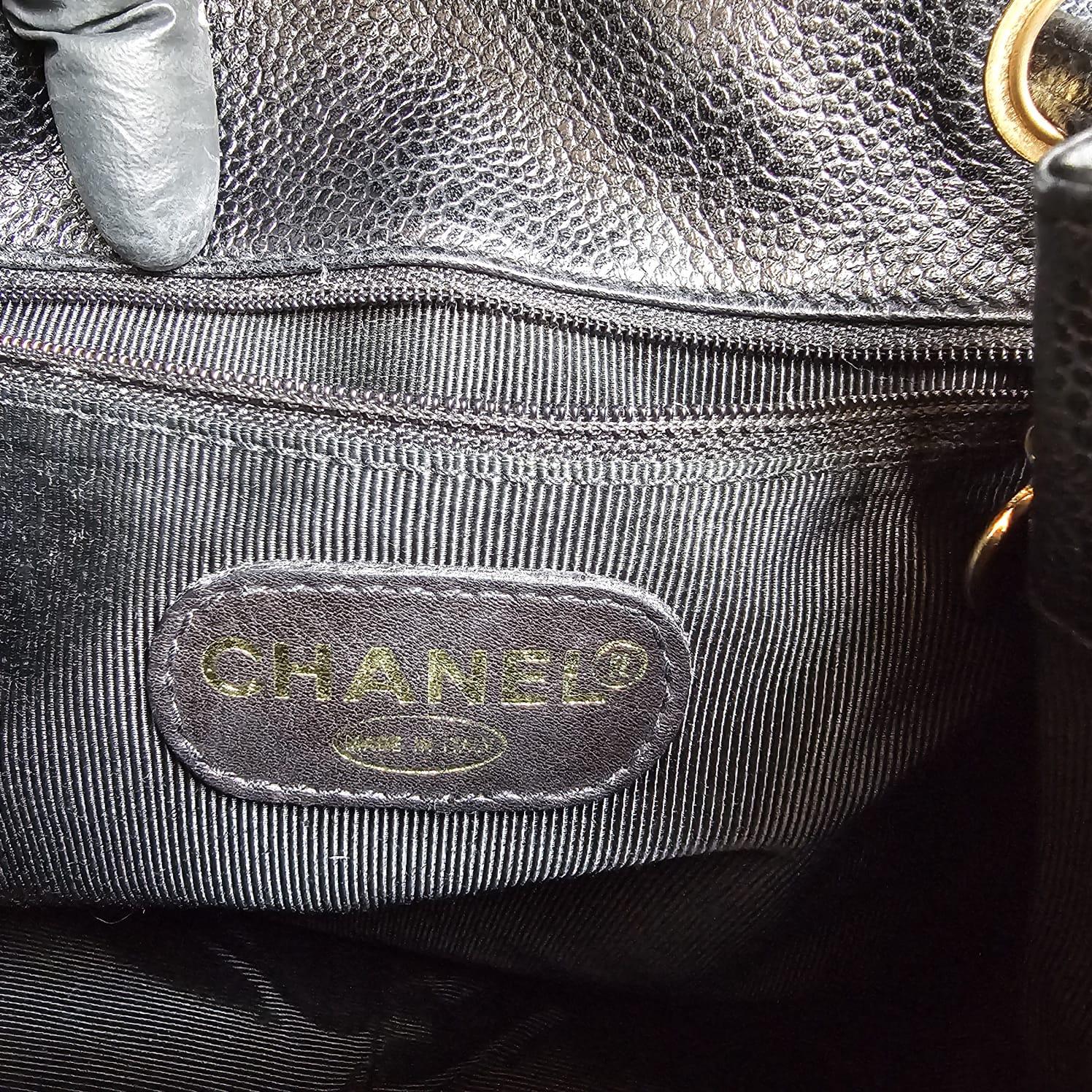 Chanel Vintage Black Caviar Small Backpack For Sale 6